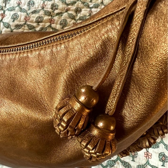 ISABELLA FIORE Morgan Embroidered Butterfly Boho Beaded Bag + Suede Wristlet - Picture 5 of 15